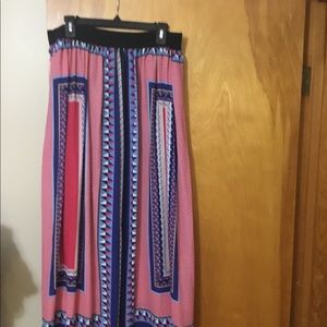 Aztec-like Pink Maxi Skirt